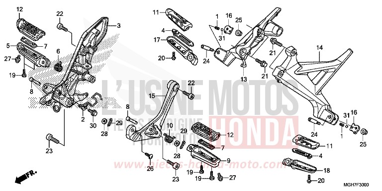 MARCHE de VFR1200X "Crosstourer" Méca DEGITAL SILVER METALLIC (NHA30B) de 2015